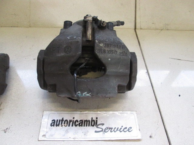 SPREDNJE LEVE ZAVORNE CELJUSTI  OEM N. 7L6615123D ORIGINAL REZERVNI DEL VOLKSWAGEN TOUAREG 7LA 7L6 7L7 MK1 (2002 - 2007)DIESEL LETNIK 2004