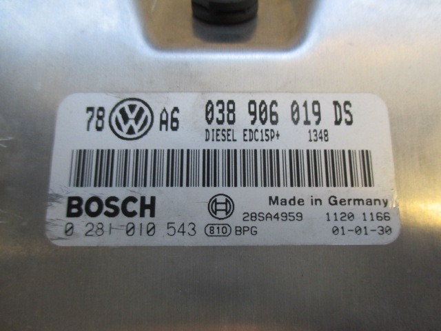 OSNOVNA KRMILNA ENOTA DDE / MODUL ZA VBRIZGAVANJE OEM N. 038906019DS ORIGINAL REZERVNI DEL VOLKSWAGEN PASSAT B5.5 3B3 3B6 3BG R BER/SW (11/2000 - 2005) DIESEL LETNIK 2001