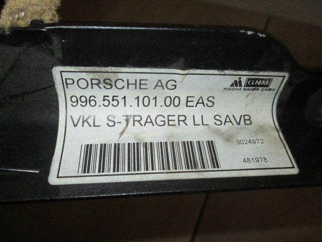 NOTRANJA OBLOGA PRAGA  OEM N. 99655120100 ORIGINAL REZERVNI DEL PORSCHE BOXSTER 986 (1996 - 2004)BENZINA LETNIK 2001